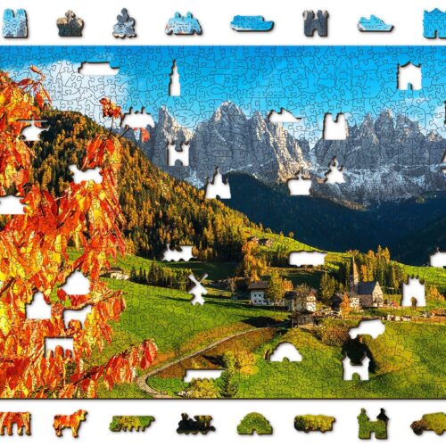 Puzle de 1000 piezas: Santa Magdalena, dolomitas, Italia
