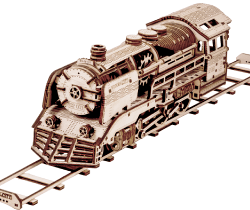 Kit de construcción de madera Tren expreso de madera con vías