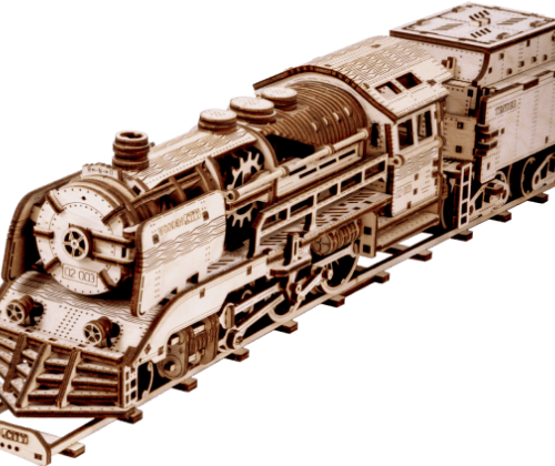 Kit de construcción de madera Tren expreso de madera con vías + tender