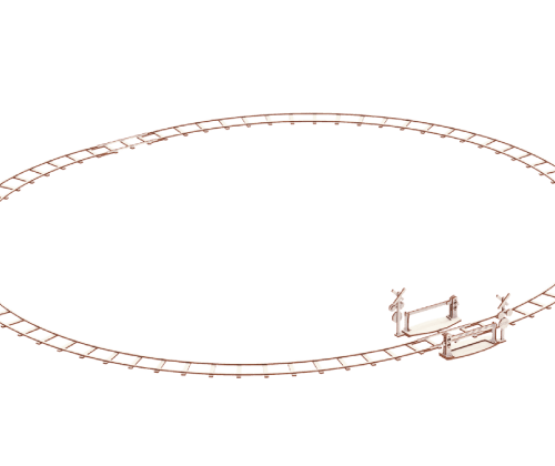 Kit de construcción de madera Circuito redondo + cruce