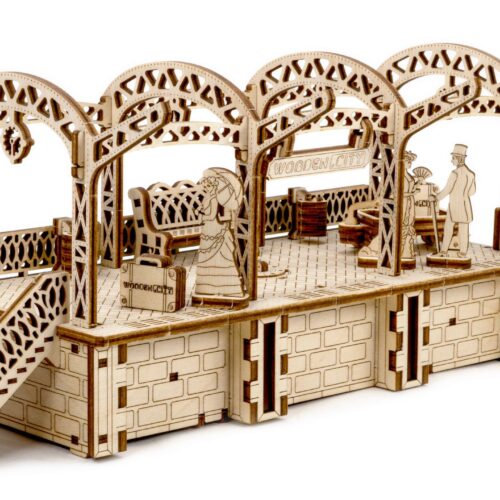Kit de construcción de madera Estación de ferrocarril