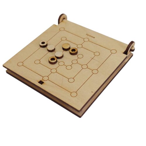 Kit de construcción de madera Juego romano/Alquerque de 9