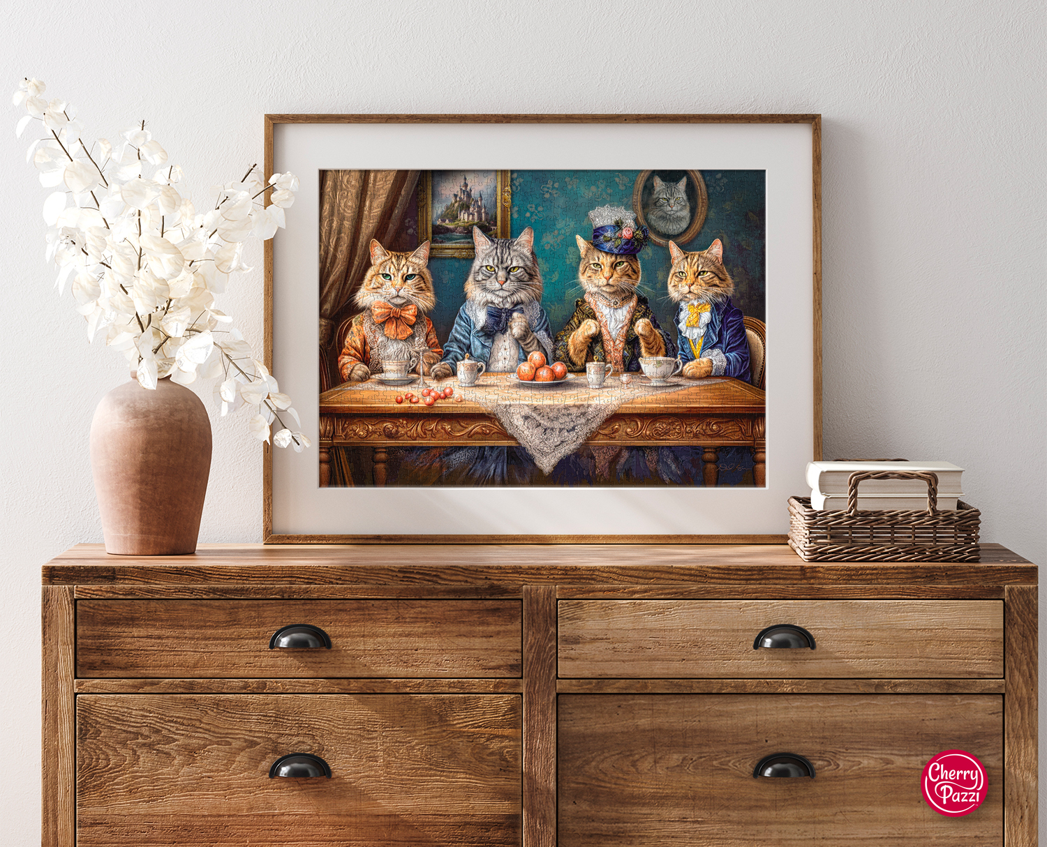 Mockup,Frame,In,Farmhouse,Living,Room,Interior,,3d,Render