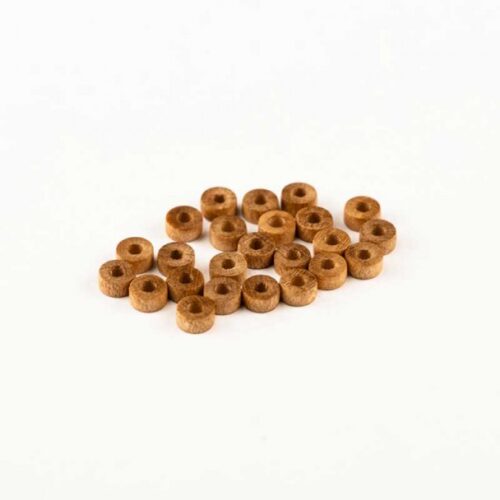 Ruedas de madera de nogal 6mm para cañón Amati 427106 (20 unidades)