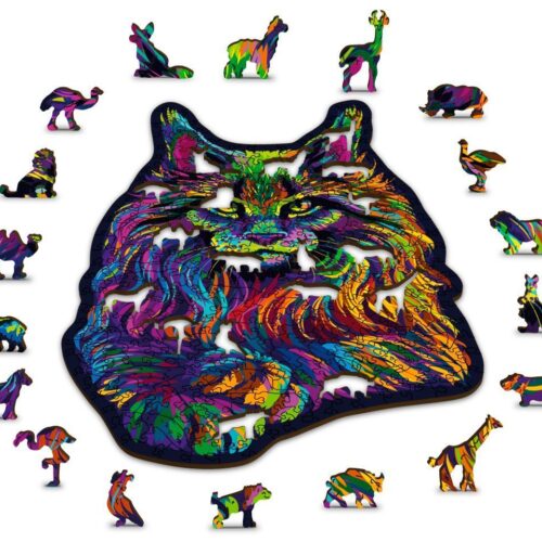 Puzle de 500 piezas: Gato salvaje arco iris
