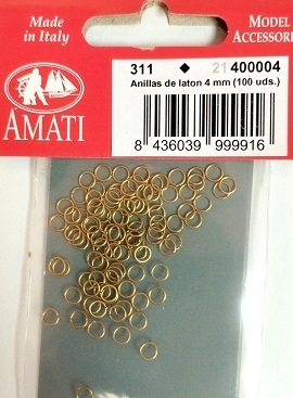 Anillas de latón 4 mm. Amati 400004