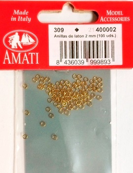 Anillas de latón 2 mm. Amati 400002
