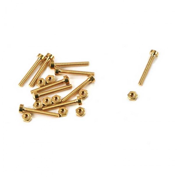 Tornillos de latón con tuerca M1,4 x 10mm Amati 4960/10 (10 unidades)