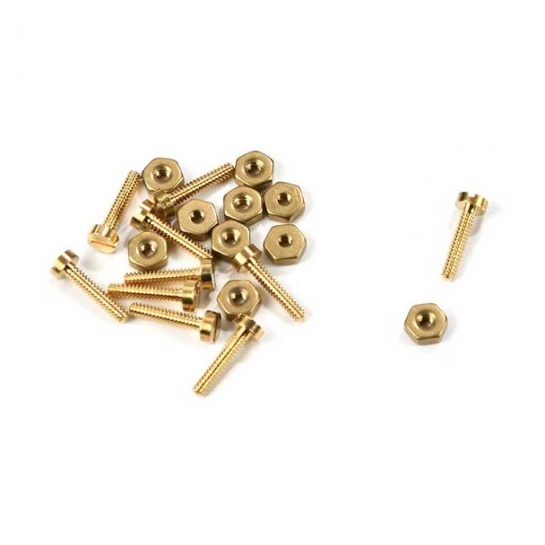 Tornillos de latón con tuerca M1 x 5mm Amati 4960/05 (10 unidades)
